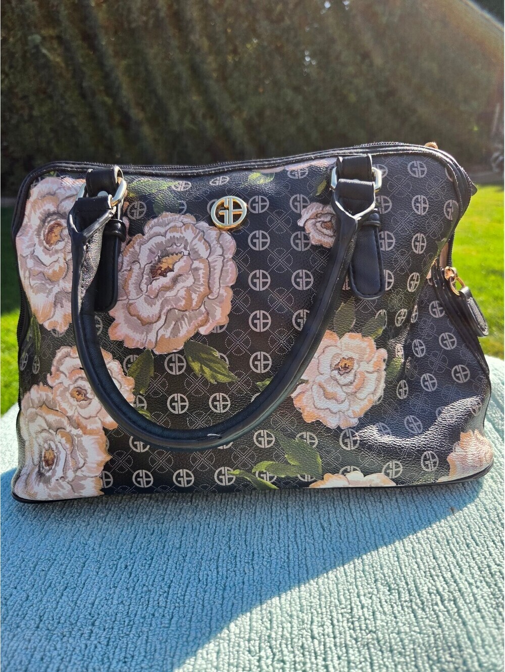 Giani Bernini Floral Logo Satchel Shoulder Bag